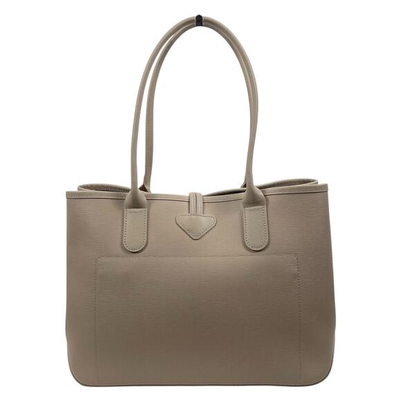 Longchamp Roseau Toggle Leather Tote Shoulder Bag Paper Beige - Picture 5 of 15